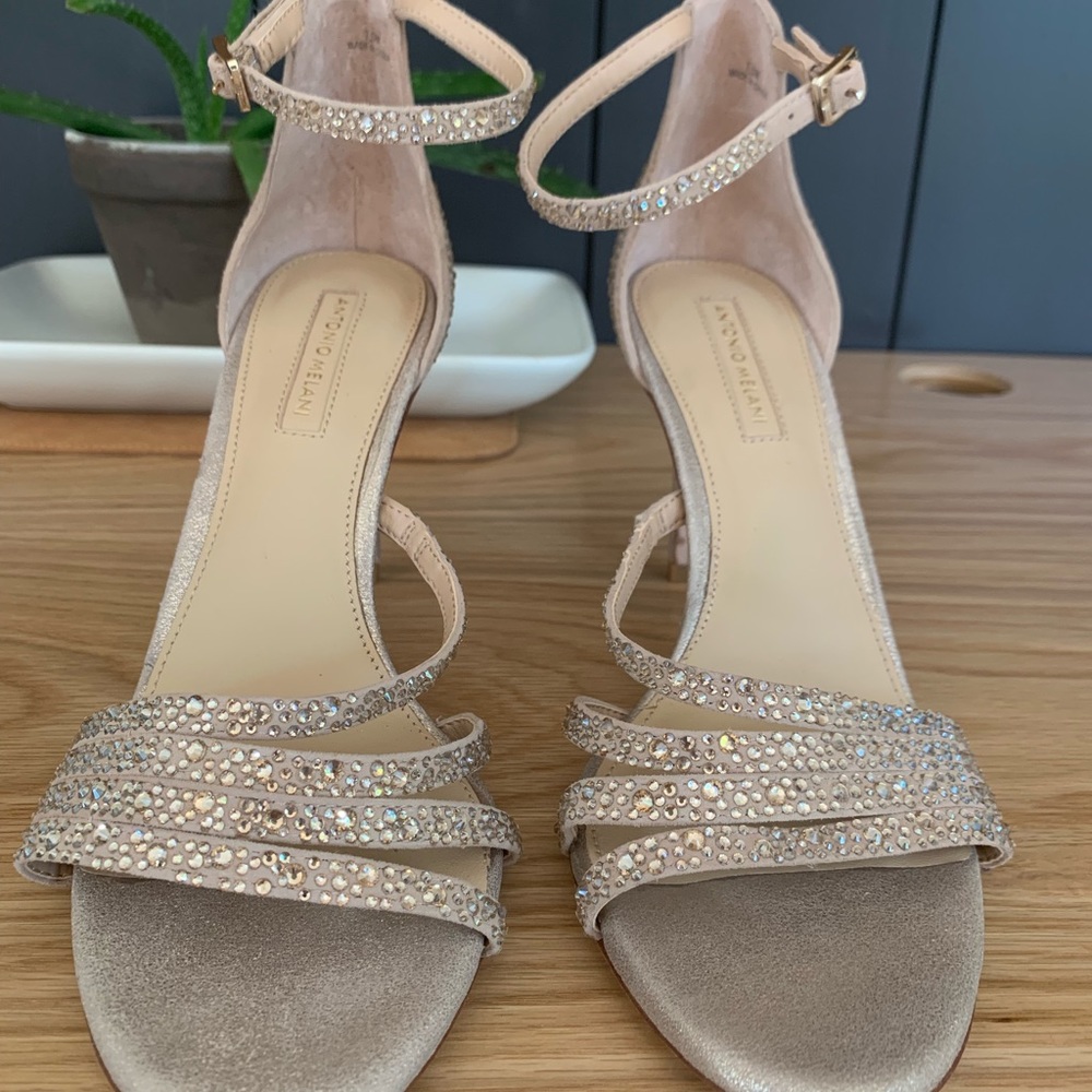 Sparkly jewel ankle strap heels Antonio Melani